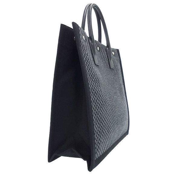 Saint Laurent Paris Cava Rive Tote Bag Black Grey - Picture 2 of 9